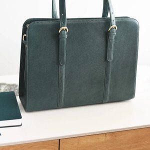 Laptop bag in handmade full grain black leather (with free leather polish balm)